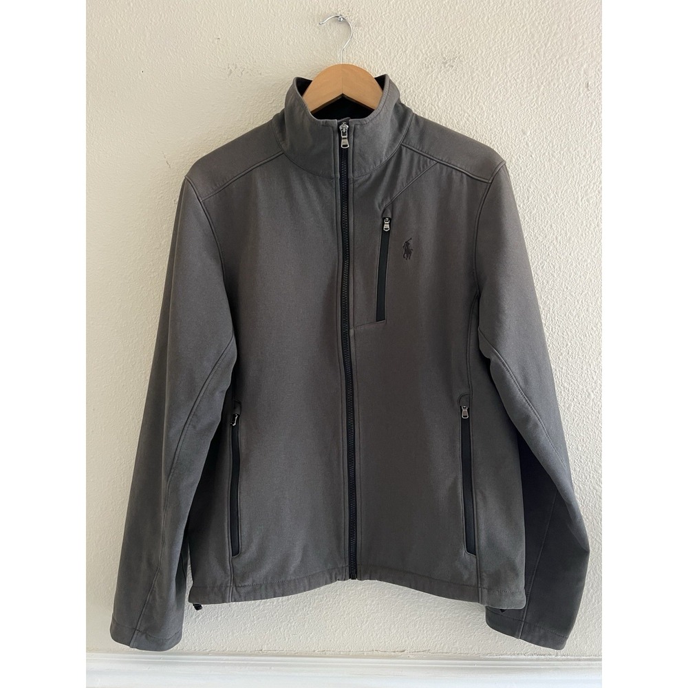 Polo Ralph Lauren Performance Mens Small Softshell Jacket Fleece Lined Grey
